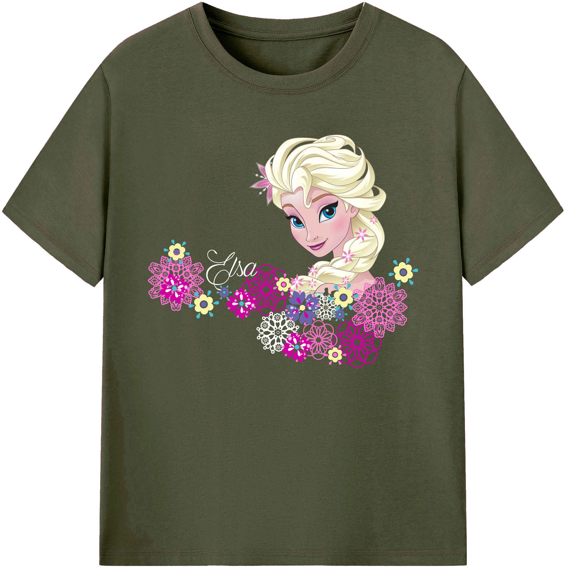 （画像用） アナと雪の女王 アンナ エルサ Frozen Anna Elsa 綿100％ メンズ半袖Tシャツ｜肌触りやわらか＆通気性